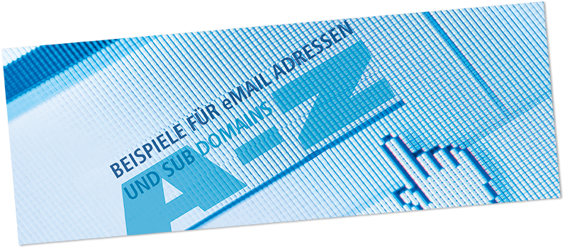 Beispiele für semantische eMail Adressen und Sundomains